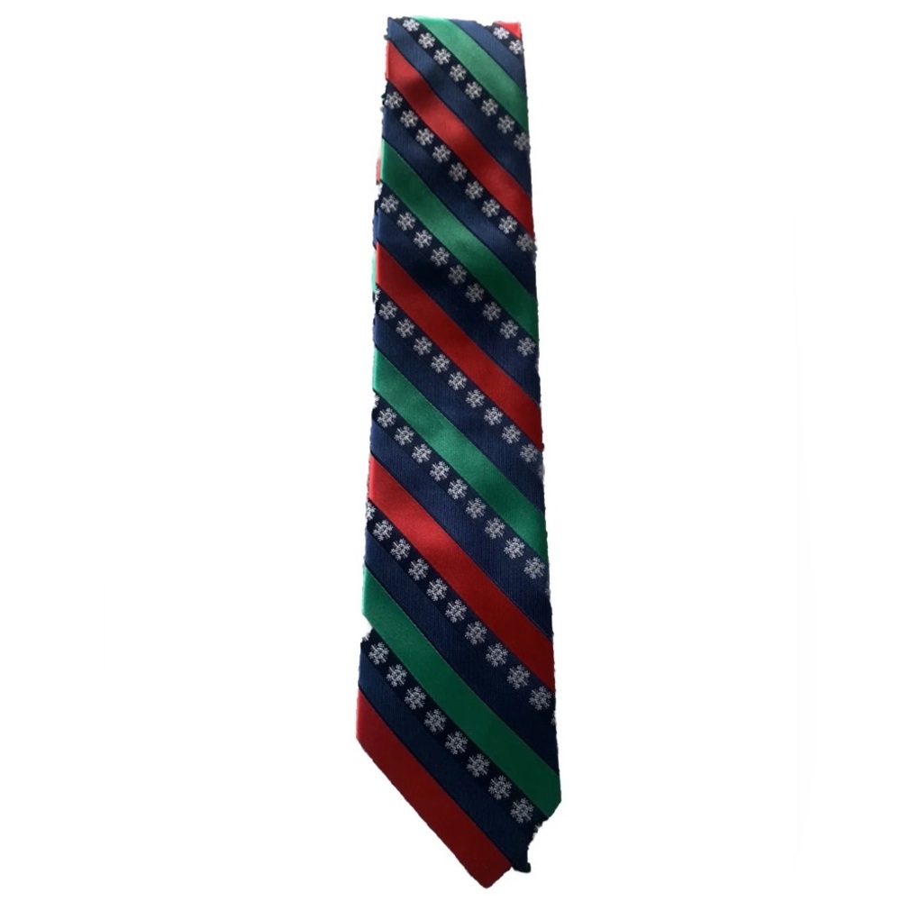 Holiday‎ Traditions Hallmark Men’s Christmas Tie Red Green Blue Snowflake
